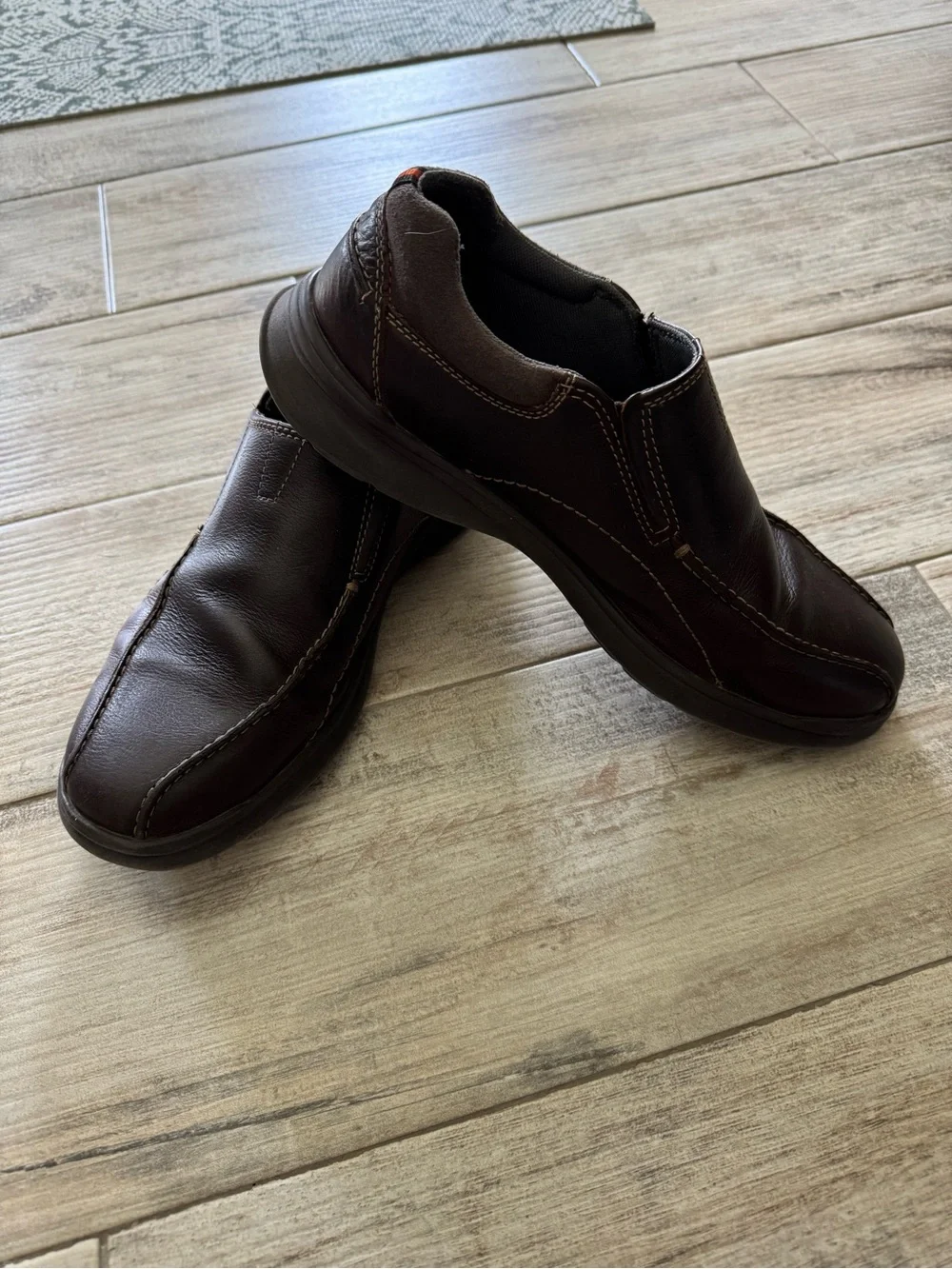 Clarks Dark Brown Leather Slip-On Loafers